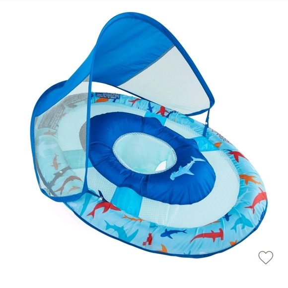 Swimways Sun Canopy Spring Float With Hyper-Flate Valve  - Shark - Picture 2 of 8